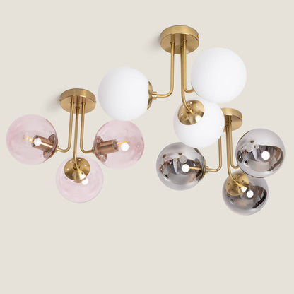 Lámpara de Techo Metal y Cristal Moonlight Brass 3 Focos