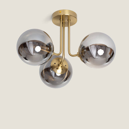 Lámpara de Techo Metal y Cristal Moonlight Brass 3 Focos