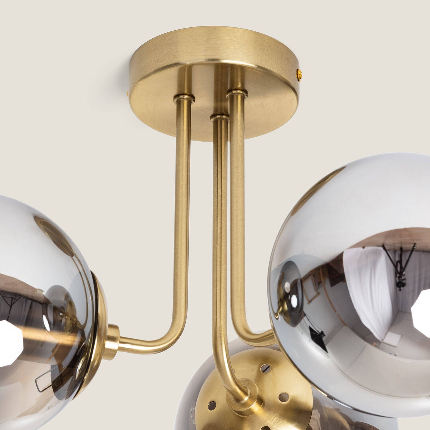 Lámpara de Techo Metal y Cristal Moonlight Brass 3 Focos