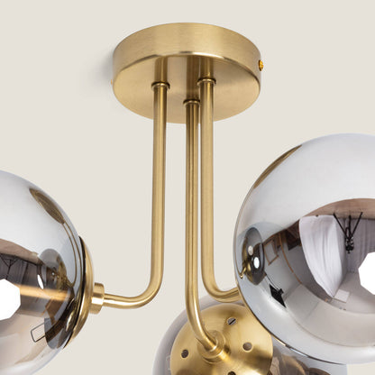 Lámpara de Techo Metal y Cristal Moonlight Brass 3 Focos