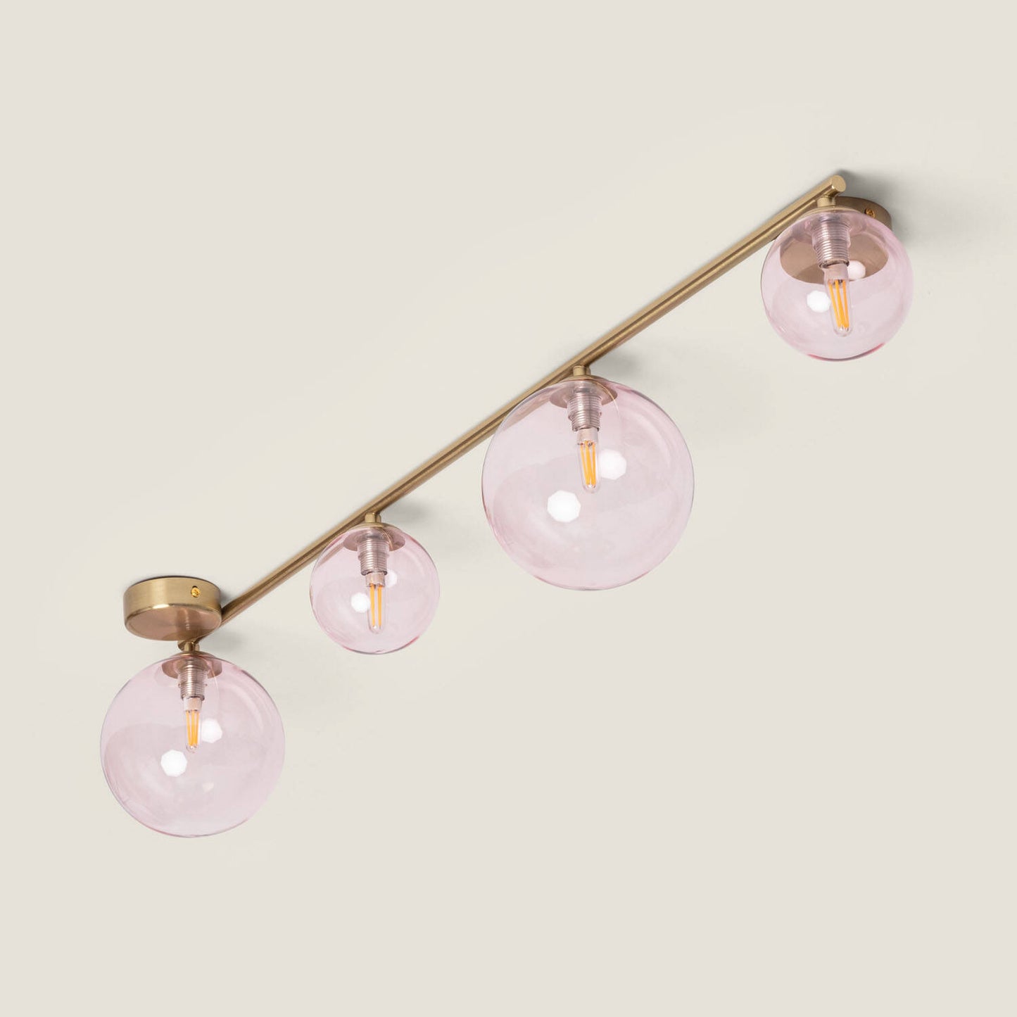 Lámpara de Techo Metal y Cristal Moonlight Brass 4 Focos
