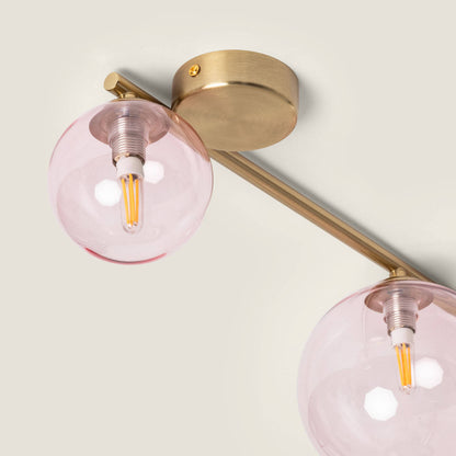 Lámpara de Techo Metal y Cristal Moonlight Brass 4 Focos