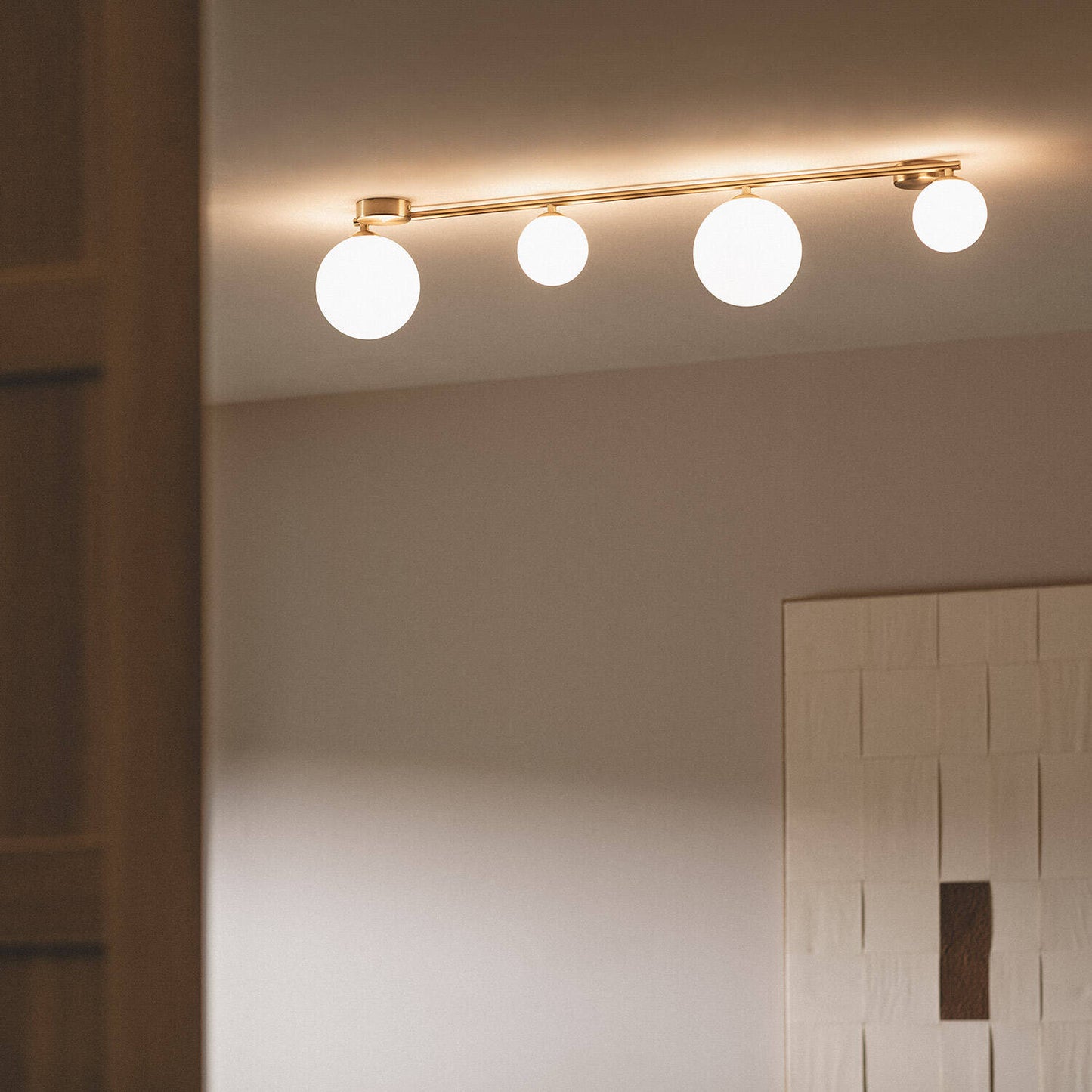 Lámpara de Techo Metal y Cristal Moonlight Brass 4 Focos