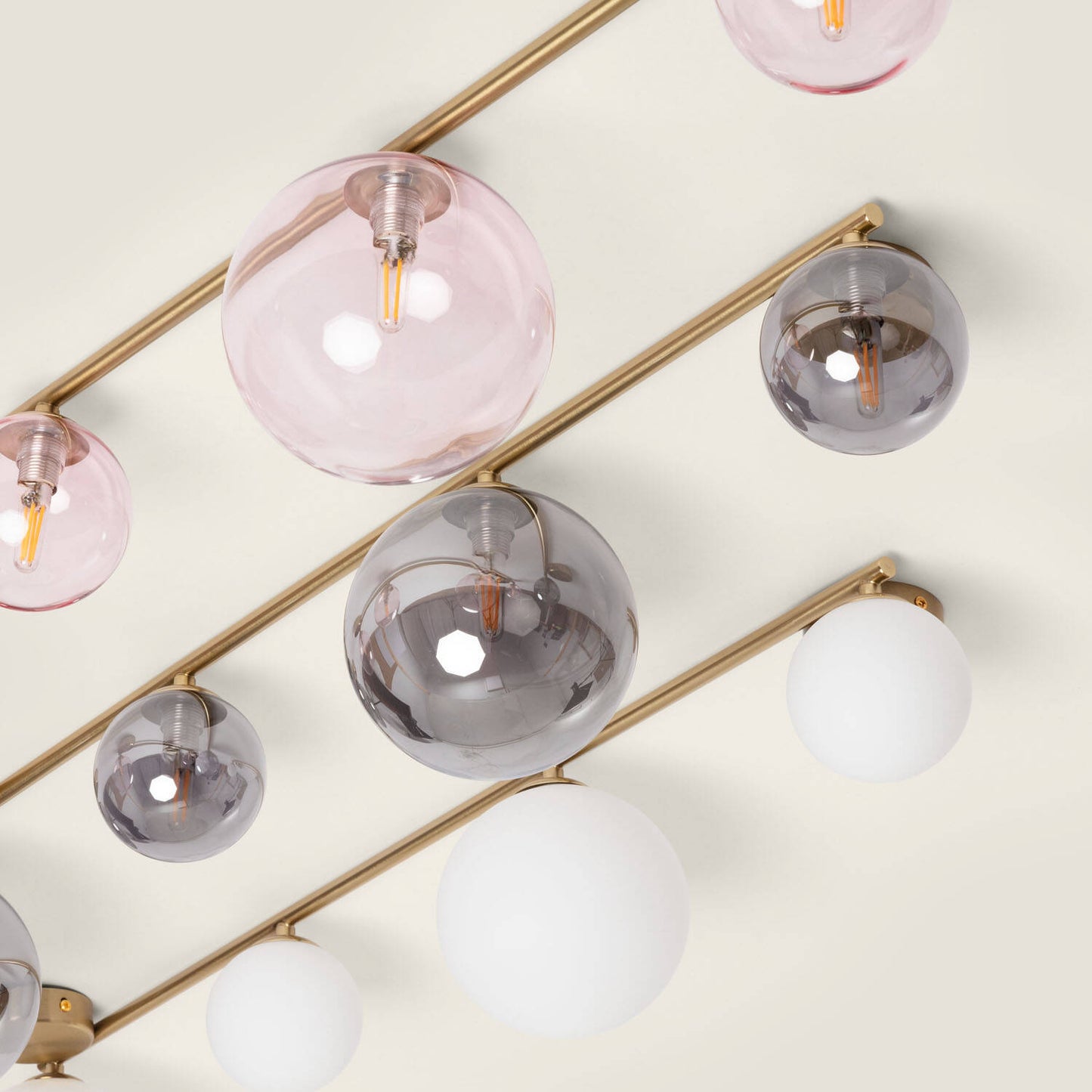 Lámpara de Techo Metal y Cristal Moonlight Brass 4 Focos