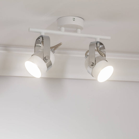 Lámpara de Techo Orientable Metal 2 Focos Blanco Sinner