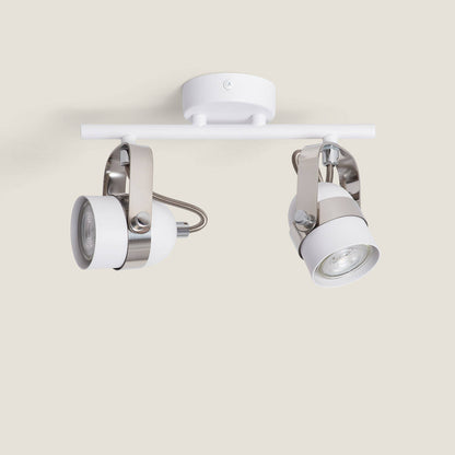 Lámpara de Techo Orientable Metal 2 Focos Blanco Sinner