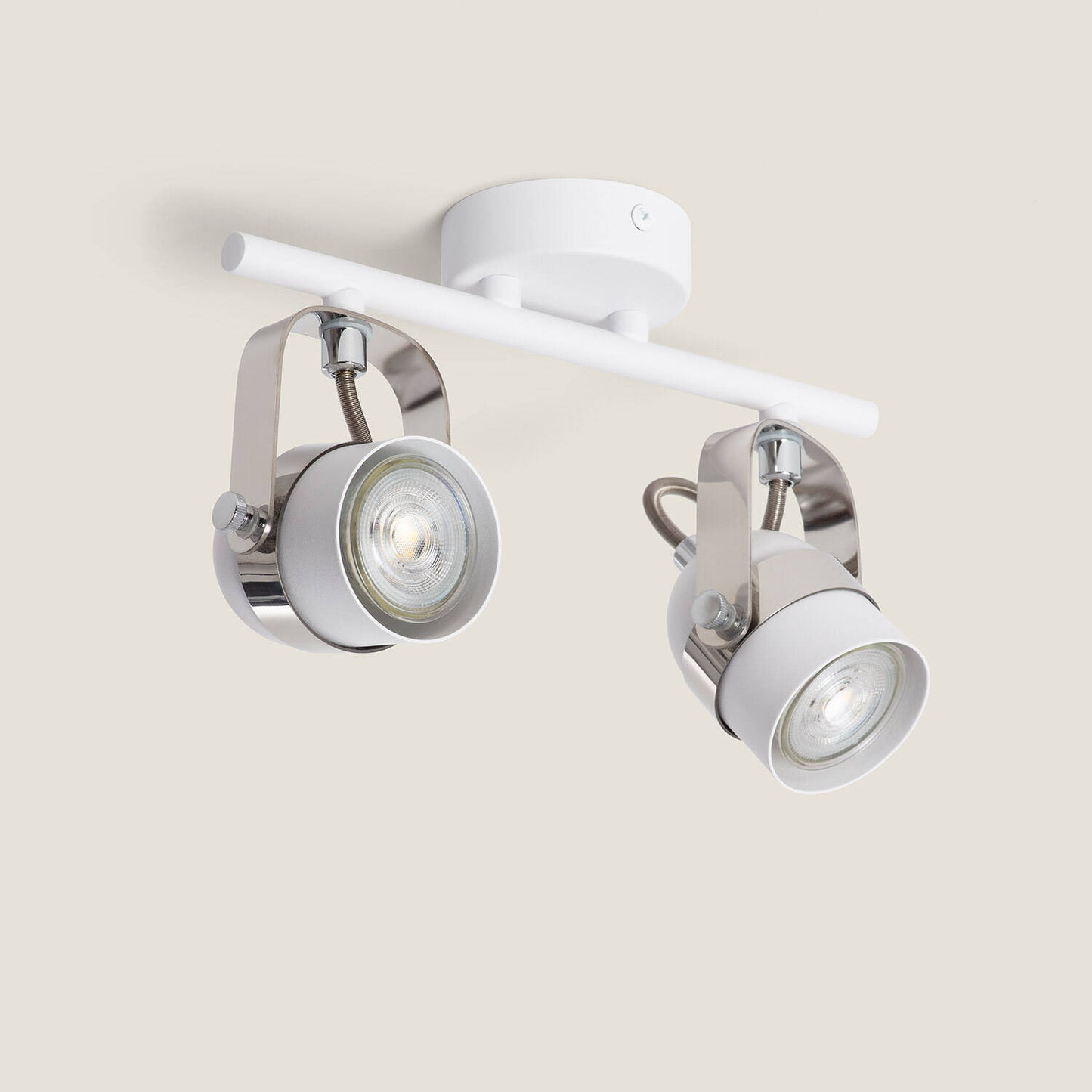 Lámpara de Techo Orientable Metal 2 Focos Blanco Sinner