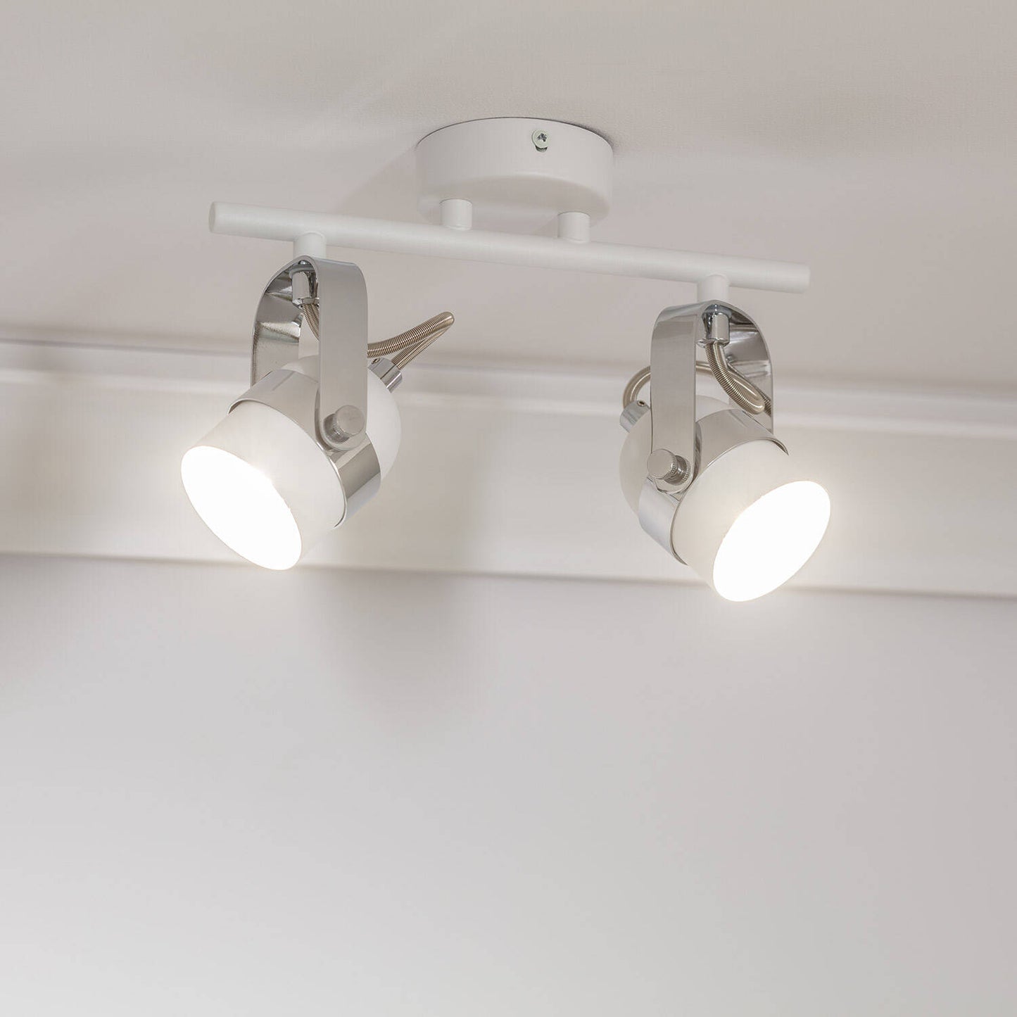 Lámpara de Techo Orientable Metal 2 Focos Blanco Sinner
