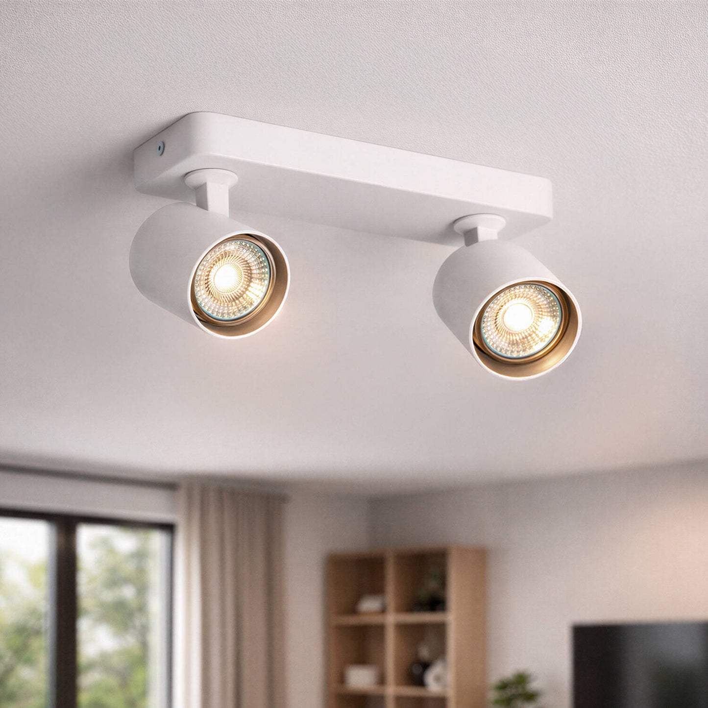 Lámpara de Techo Orientable Aluminio Cora 2 Focos Blanco