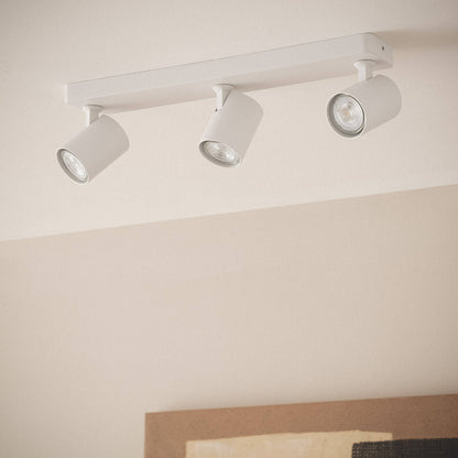 Lámpara de Techo Orientable Aluminio Cora 3 Focos Blanco