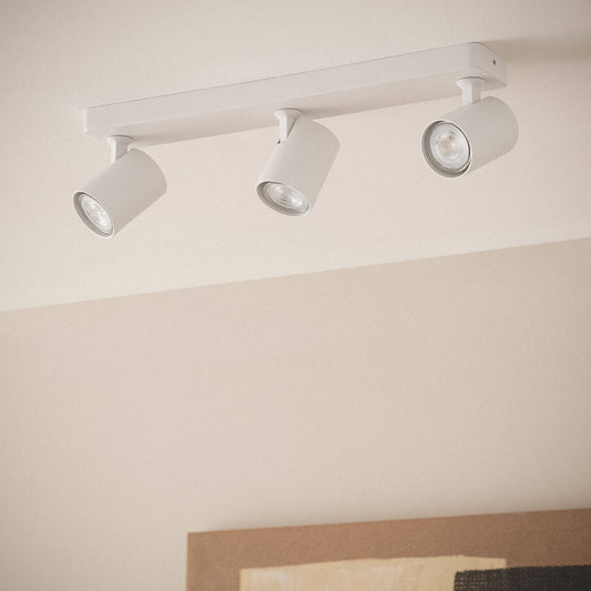 Lámpara de Techo Orientable Aluminio Cora 3 Focos Blanco