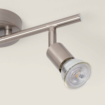 Lámpara de Techo Orientable Aluminio Oasis 2 Focos Plata