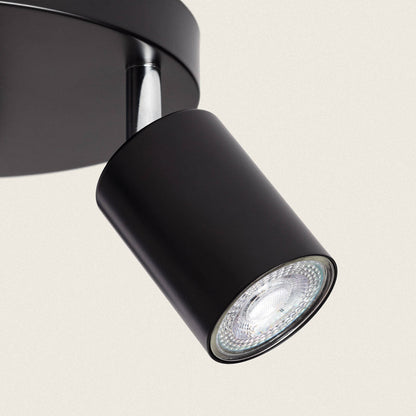 Lámpara de Techo Orientable Circular Metal 3 Focos Albus Black