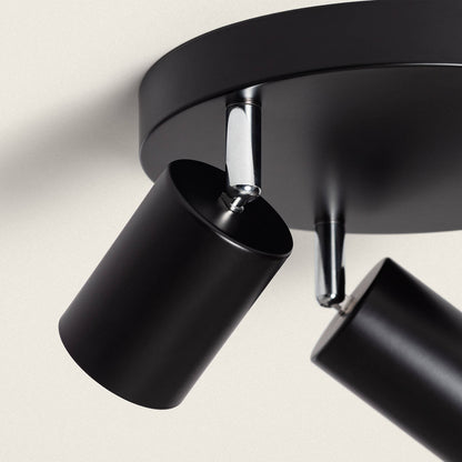 Lámpara de Techo Orientable Circular Metal 3 Focos Albus Black