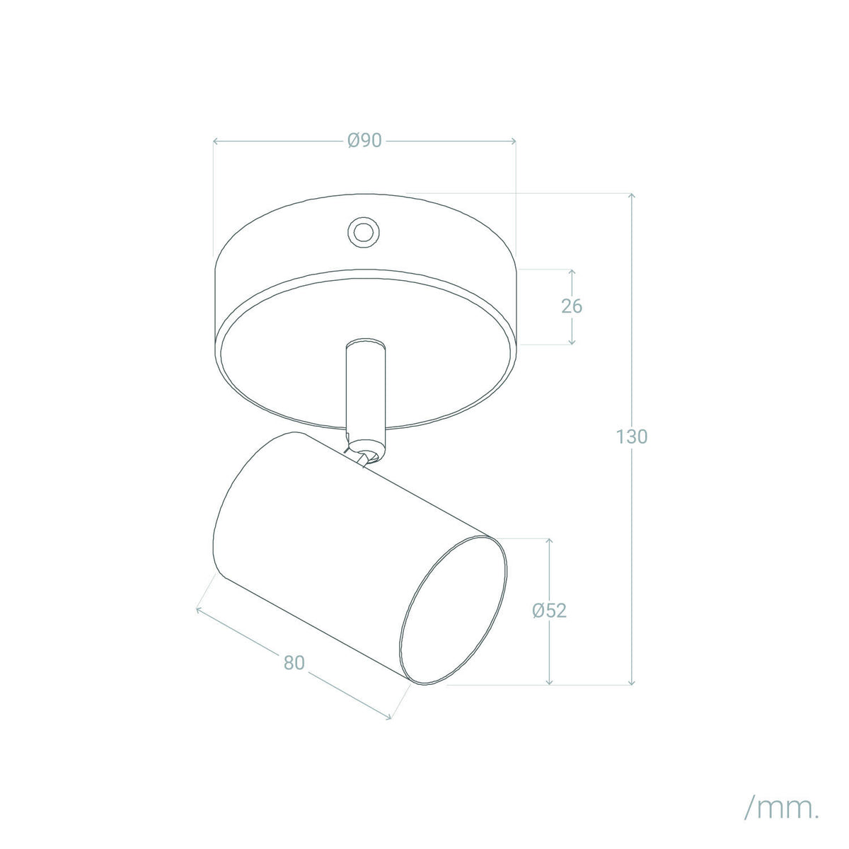 Lámpara de Techo Orientable Madera 1 Foco Olmo