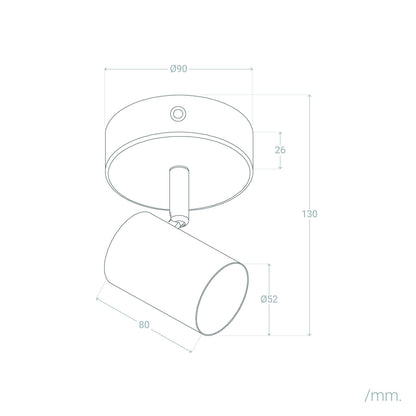 Lámpara de Techo Orientable Madera 1 Foco Olmo