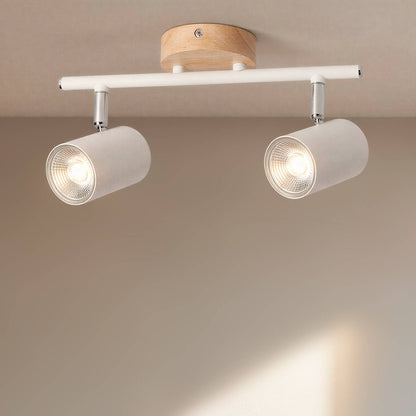 Lámpara de Techo Orientable Madera 2 Focos Olmo
