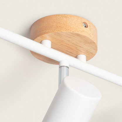 Lámpara de Techo Orientable Madera 3 Focos Olmo