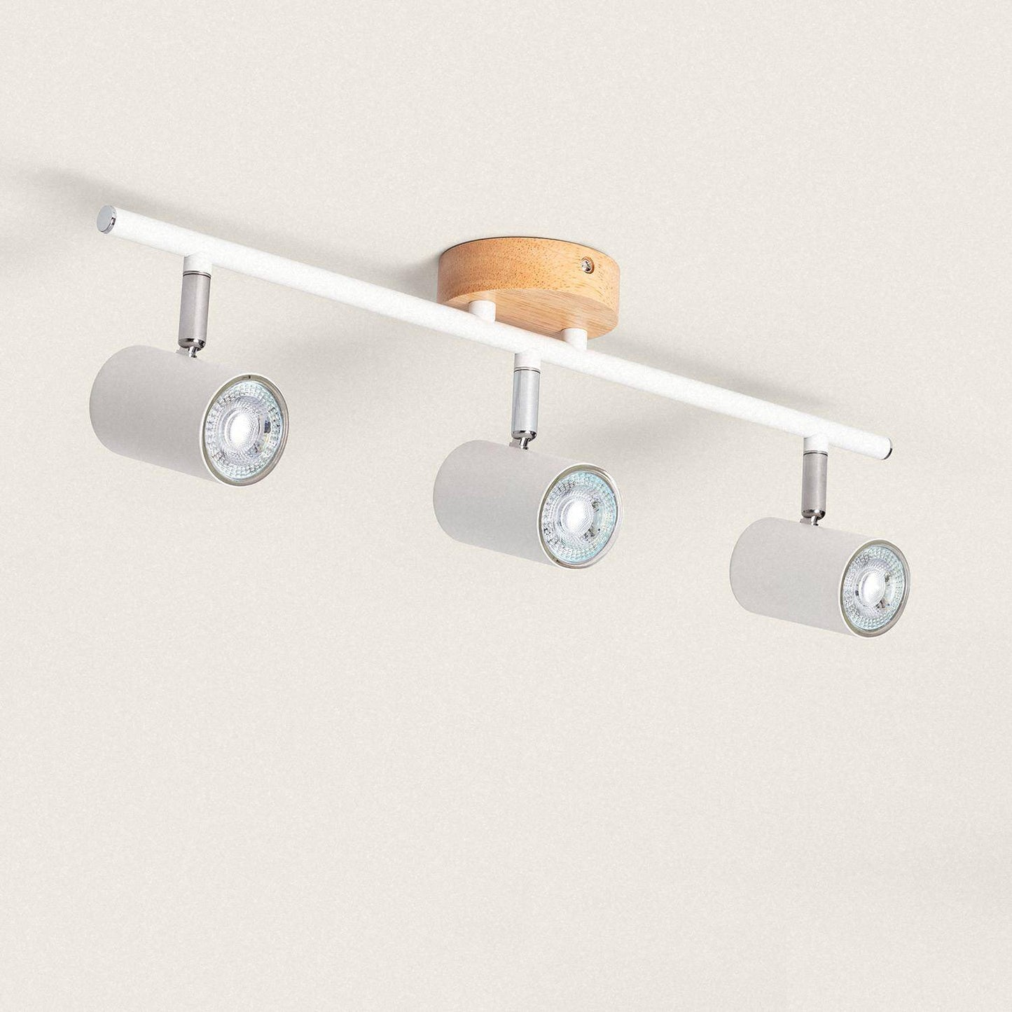 Lámpara de Techo Orientable Madera 3 Focos Olmo