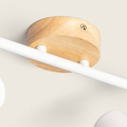 Lámpara de Techo Orientable Madera 4 Focos Olmo