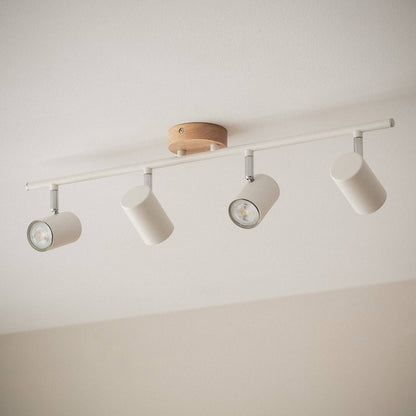 Lámpara de Techo Orientable Madera 4 Focos Olmo
