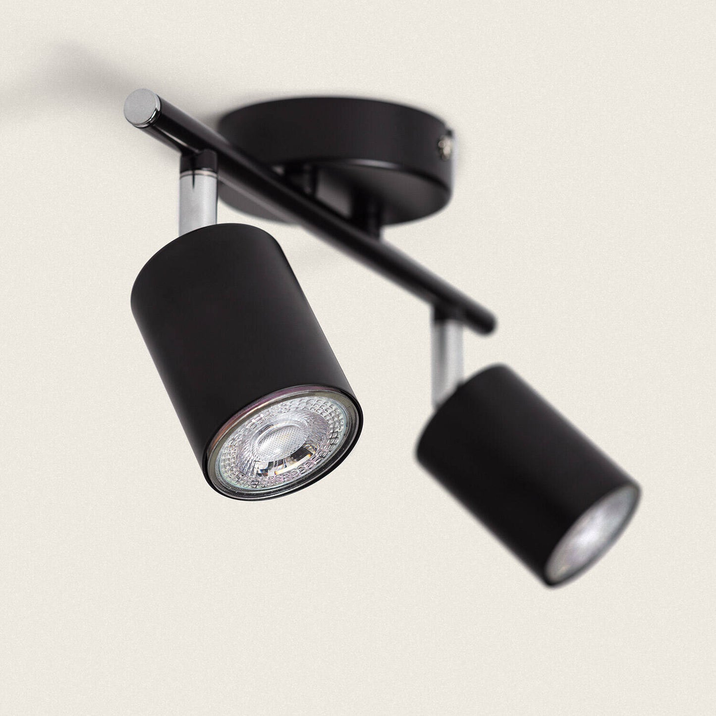 Lámpara de Techo Orientable Metal 2 Focos Albus Black
