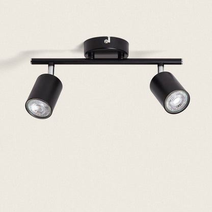 Lámpara de Techo Orientable Metal 2 Focos Albus Black