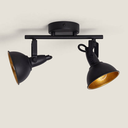 Lámpara de Techo Orientable Metal 2 Focos Negro Emer