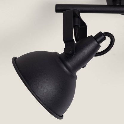 Lámpara de Techo Orientable Metal 2 Focos Negro Emer