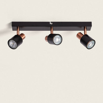 Lámpara de Techo Orientable Metal 3 Focos Ciro Black Rose Large