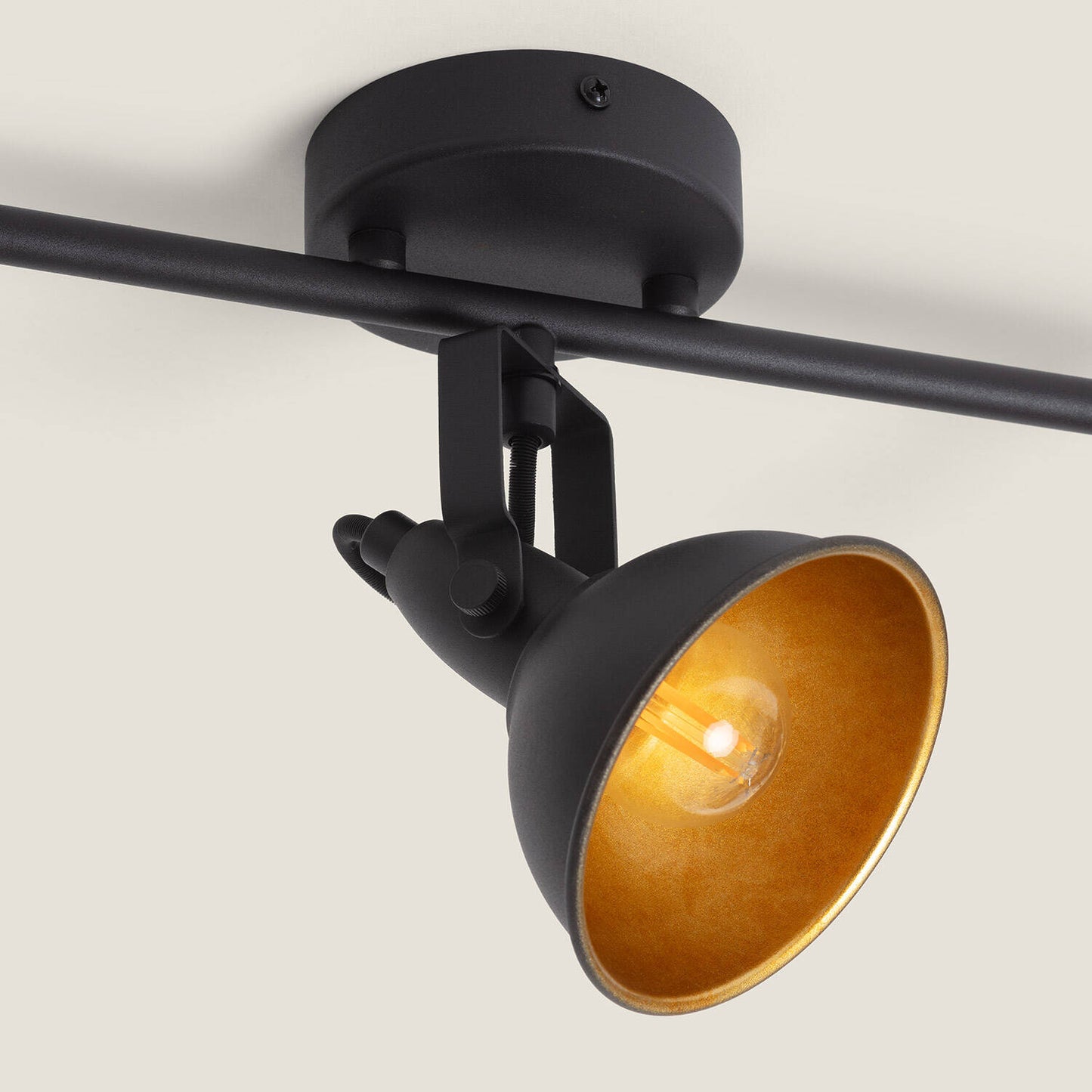 Lámpara de Techo Orientable Metal 3 Focos Negro Emer