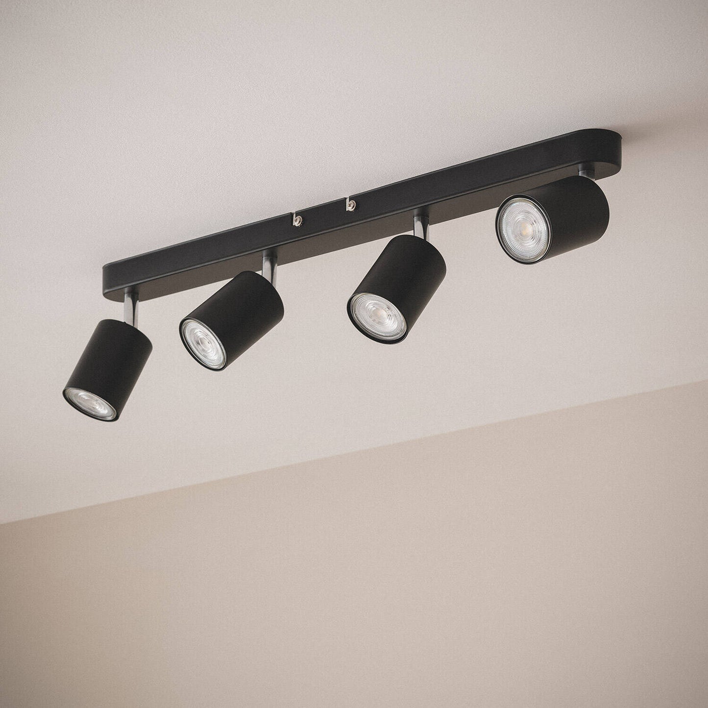 Lámpara de Techo Orientable Metal 4 Focos Albus Black Large