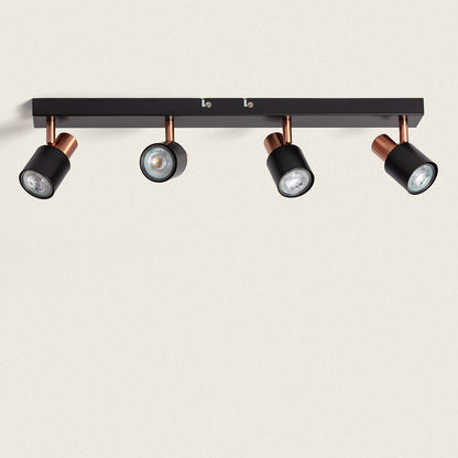 Lámpara de Techo Orientable Metal 4 Focos Ciro Black Rose Large