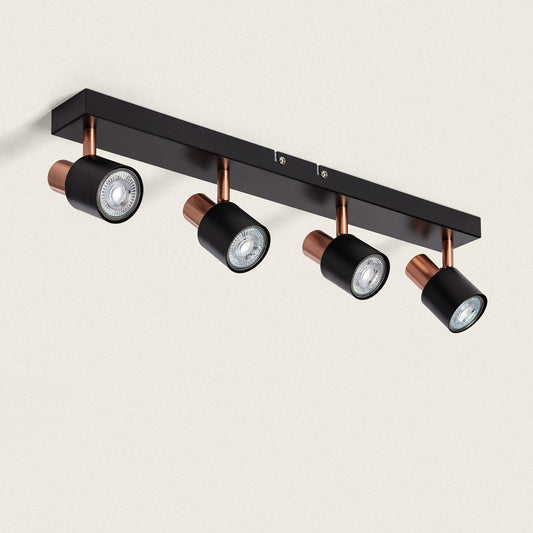 Lámpara de Techo Orientable Metal 4 Focos Ciro Black Rose Large