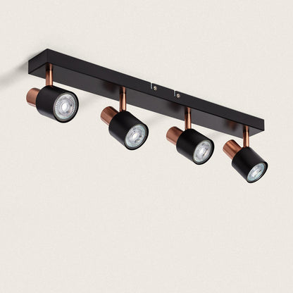 Lámpara de Techo Orientable Metal 4 Focos Ciro Black Rose Large