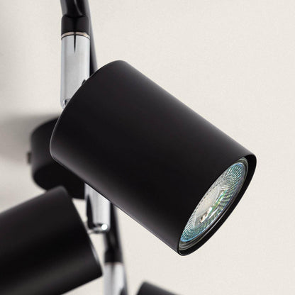 Lámpara de Techo Orientable Metal 4 Focos Albus Black
