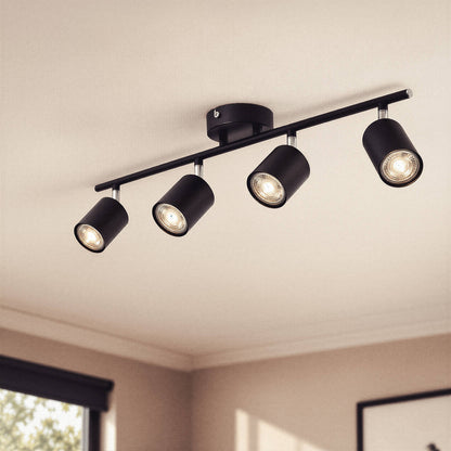 Lámpara de Techo Orientable Metal 4 Focos Albus Black