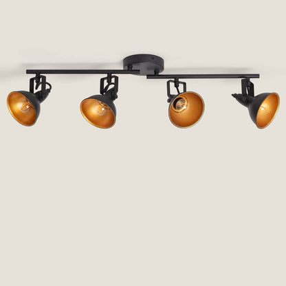 Lámpara de Techo Orientable Metal 4 Focos Negro Emer