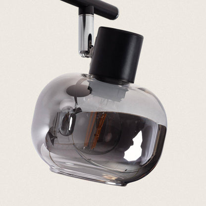 Lámpara de Techo Orientable Metal y Cristal 2 Focos Romsy