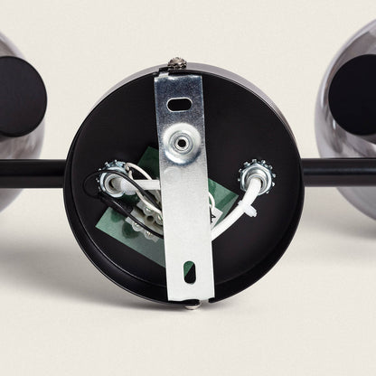 Lámpara de Techo Orientable Metal y Cristal 2 Focos Romsy