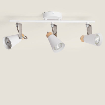 Lámpara de Techo Orientable Metal y Madera 3 Focos Mara