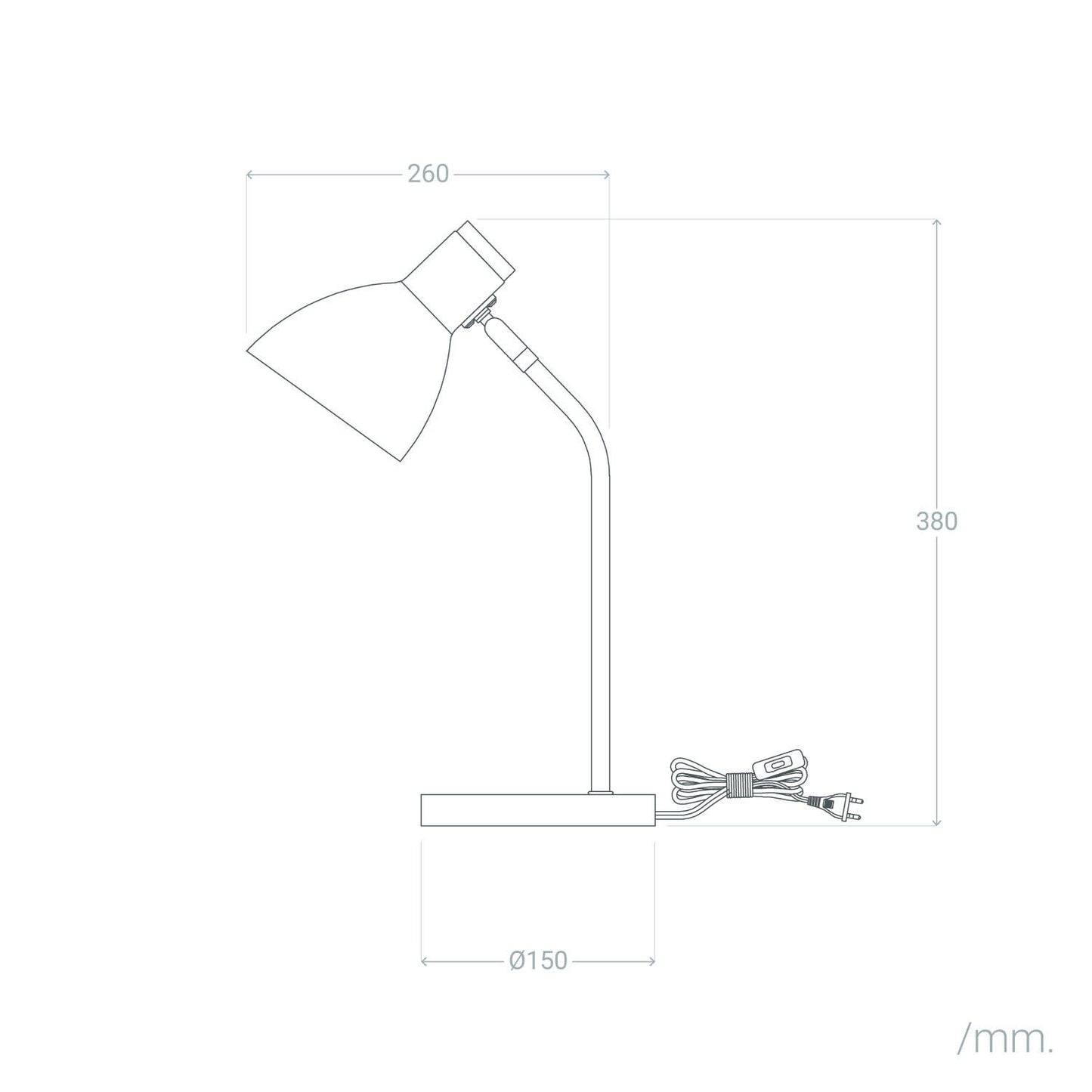 Lámpara Flexo Escritorio Aluminio y Madera Luxo