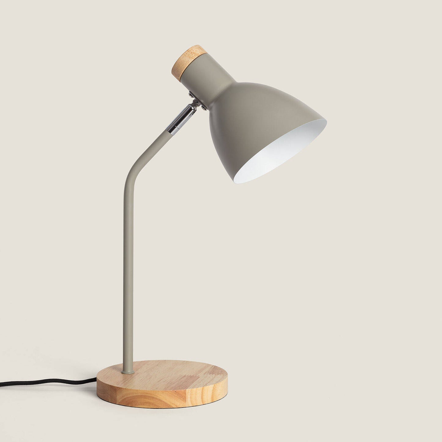 Lámpara Flexo Escritorio Aluminio y Madera Luxo