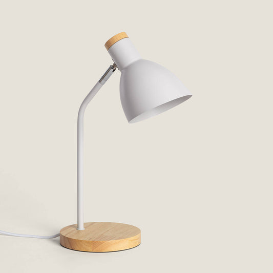 Lámpara Flexo Escritorio Aluminio y Madera Luxo