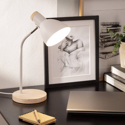 Lámpara Flexo Escritorio Aluminio y Madera Luxo