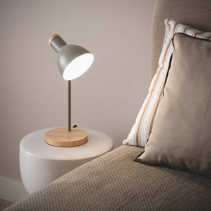 Lámpara Flexo Escritorio Aluminio y Madera Luxo