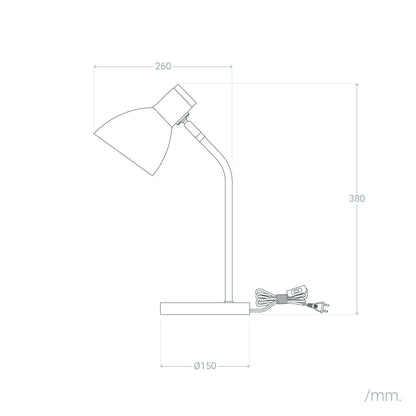 Lámpara Flexo Escritorio Aluminio y Madera Luxo