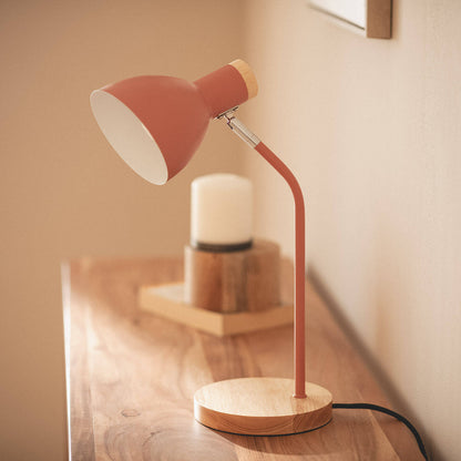 Lámpara Flexo Escritorio Aluminio y Madera Luxo