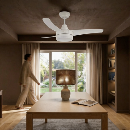 Ventilador de techo FORMENTERA con luz LED — Motor DC silencioso