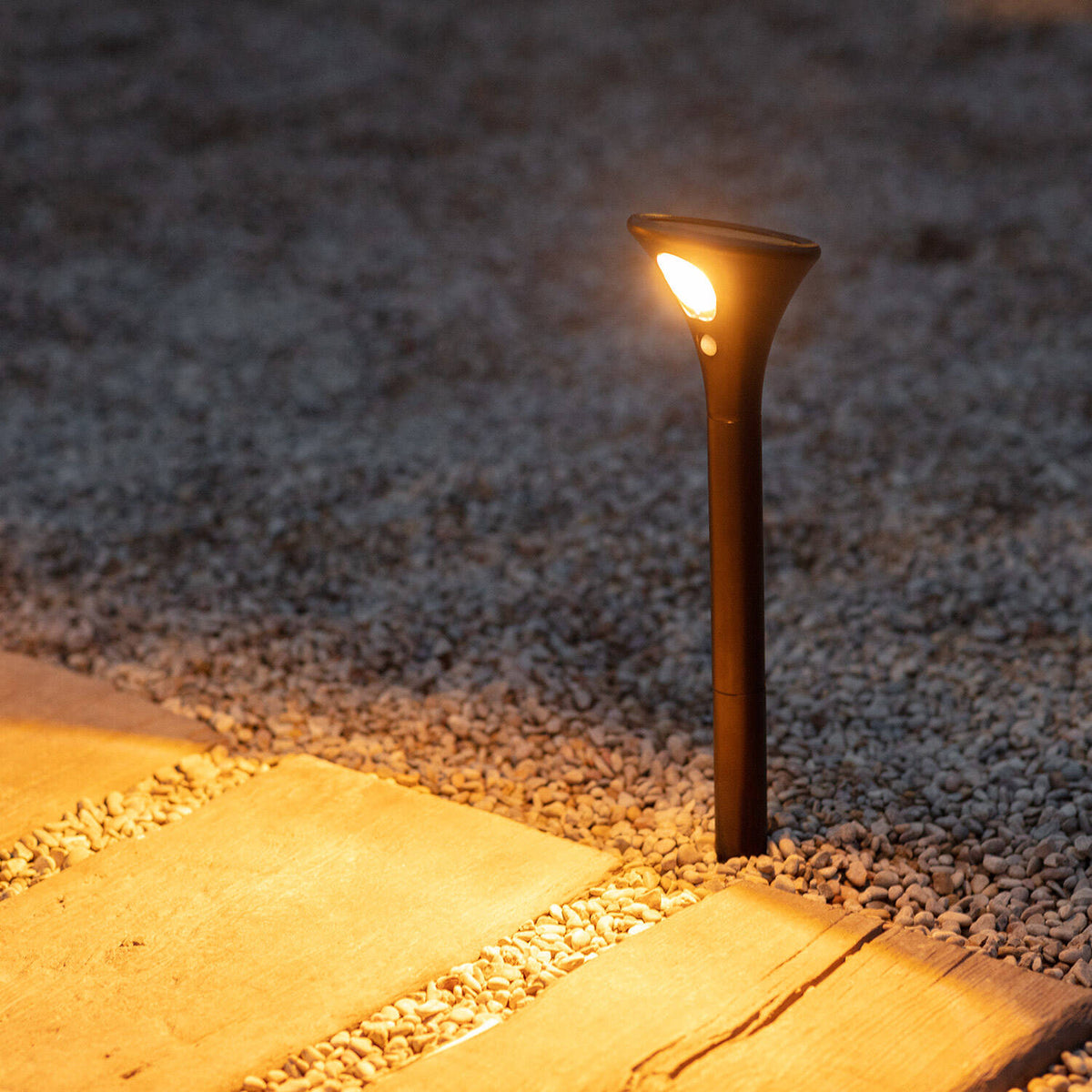Pack 2 Balizas Solar Exterior LED con Pincho Pie 60cm con Detector de Movimiento